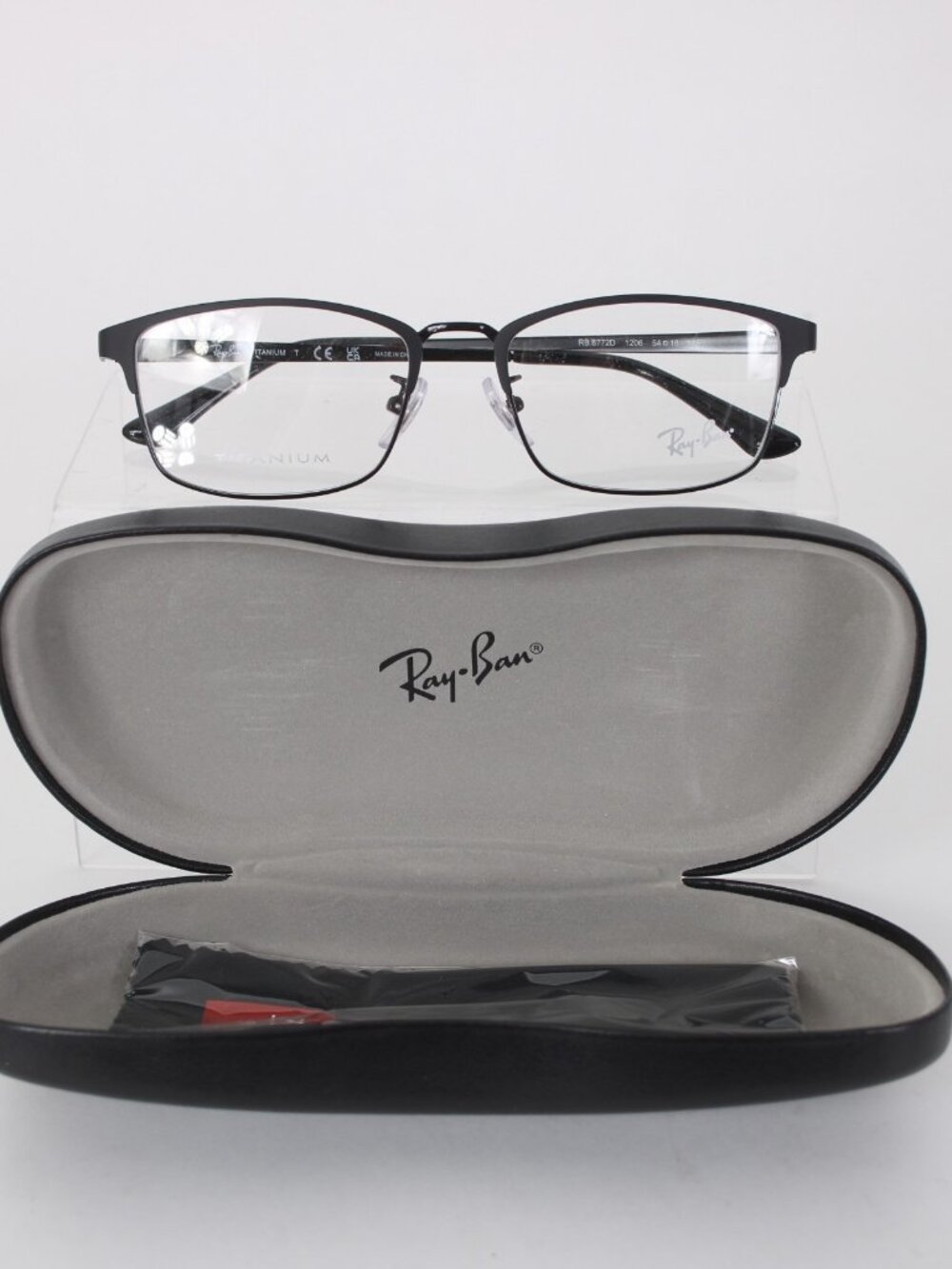 Ray Ban Frames Titanium RB 8772D 1206 54 18 145 Black W/ Case Frames